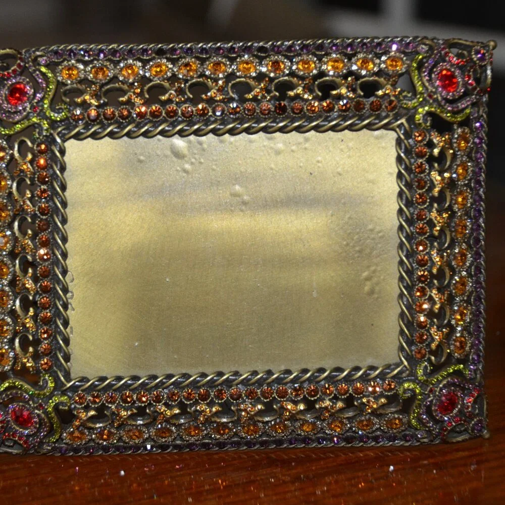RARE JAY STRONGWATER JAY'S 1ST PATRICIA ORNATE SCROLL TIARA CRYSTAL ENAMEL FRAME